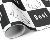 Schwarz-Weiß-Retro-Ghost-Packpapier Geschenkpapier (Rolleneckpunkt)