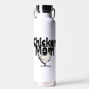 Schwarz-weiß-retro-Huhn-Mama-Personalized Trinkflasche