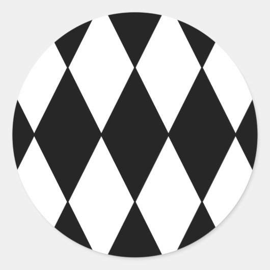 Schwarz-Weiß-Retro-Karton Runder Aufkleber (Vorderseite)