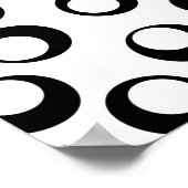 Schwarz-Weiß-Retro-Kreise Muster. Poster (Ecke)