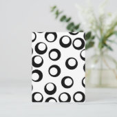 Schwarz-Weiß-Retro-Kreise Muster. Postkarte (Stehend Vorderseite)