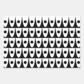 Schwarz-Weiß-Retro-Mod-Muster Geschenkpapier Set (Vorderseite 2)