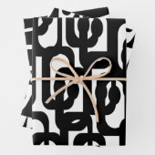 Schwarz-Weiß-Retro-Mod-Muster Geschenkpapier Set (Beispiel)