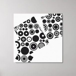 Schwarz-Weiß-Retro-Muster Abstrakte Kunst Leinwanddruck