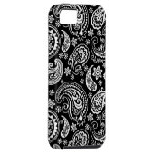 Schwarz-Weiß Retro Paisley Ham Muster Case-Mate iPhone Hülle (Rückseite/rechts)