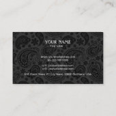 Schwarz-Weiß-Retro-Paisley-Muster 3 Design Visitenkarte (Rückseite)