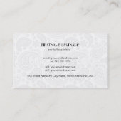 Schwarz-Weiß-Retro-Paisley-Muster 4 Design Visitenkarte (Rückseite)