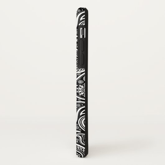 Schwarz-Weiß-Retro-Paisley-Muster Case-Mate iPhone Hülle (Hinten/Links)