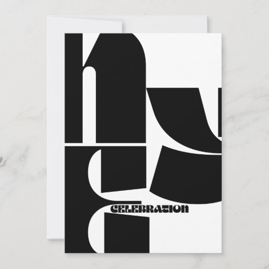 Schwarz-Weiß-Retro-Party Einladung (Vorderseite)