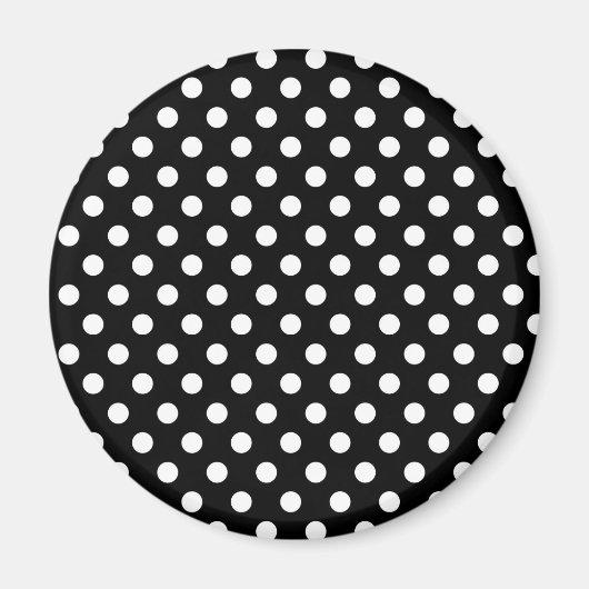 Schwarz-Weiß-Retro-Polka-Dots-Musterschrift Magnet (Vorne)