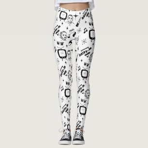 Schwarz-weiß Retro-Pop-Art-Stil nostalgisch Leggings