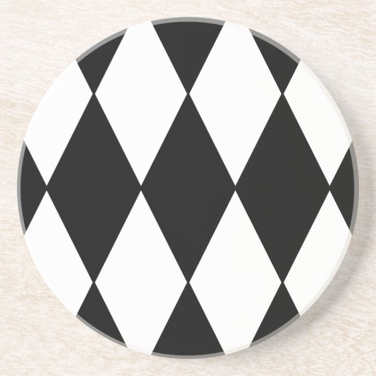 Schwarz-Weiß-Retro-Prüfmuster Getränkeuntersetzer (Vorne)