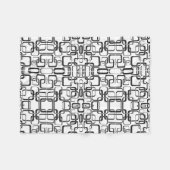 Schwarz-weiß-retro-Quadrat-Decke Fleecedecke (Vorderseite (Horizontal))