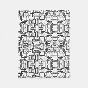 Schwarz-weiß-retro-Quadrat-Decke Fleecedecke