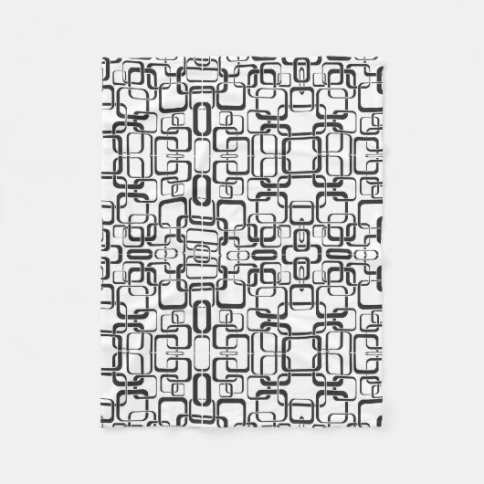 Schwarz-weiß-retro-Quadrat-Decke Fleecedecke (Vorderseite)