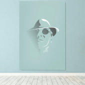 Schwarz/Weiß Retro-Retro-Motiv Monochrome Zeichnen Leinwanddruck (Insitu (Holzboden))