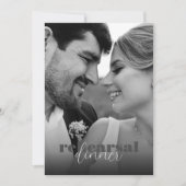 Schwarz & Weiß: Retro Script Probe Dinner Einladung (Vorderseite)