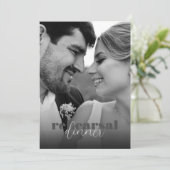 Schwarz & Weiß: Retro Script Probe Dinner Einladung (Stehend Vorderseite)