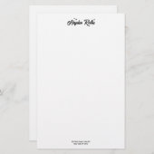 Schwarz-Weiß-Retro-Skript Briefpapier (Vorne/Hinten)