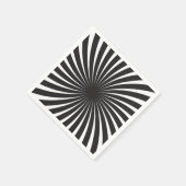 Schwarz & Weiß Retro Spiral Sunburst Serviette (Ecke)