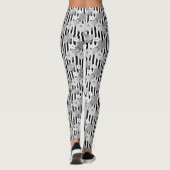 Schwarz-Weiß-Retro-Streifenmuster Leggings (Rückseite)