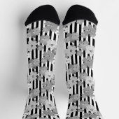 Schwarz-Weiß-Retro-Streifenmuster Socken (Oben)