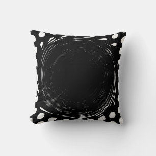 Schwarz-Weiß-Retro-Swirling-Malerei Abstrakte Kuns Kissen