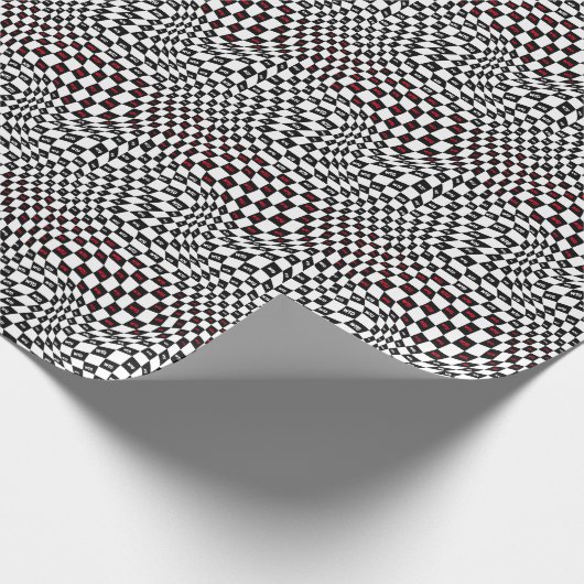 Schwarz-Weiß-Retro-verzerrt Geschenkpapier (Ecke)