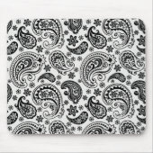 Schwarz/Weiß Retro Verziert Paisley Design Mousepad (Vorne)