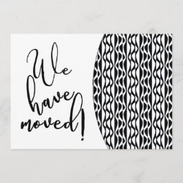 Schwarz-Weiß-Retro-Wellenmuster "Wir haben uns bew Ankündigung