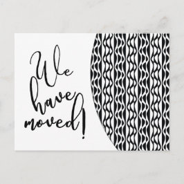 Schwarz-Weiß-Retro-Wellenmuster "Wir haben uns bew Ankündigungspostkarte