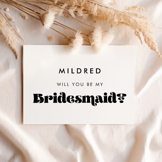 Schwarz-Weiß-Retro Werden Sie meine Bridesmaid-Kar Einladung