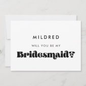 Schwarz-Weiß-Retro Werden Sie meine Bridesmaid-Kar Einladung (Vorderseite)