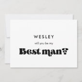 Schwarz-Weiß-Retro Werden Sie meine Trauzeuge-Kart Einladung (Vorderseite)