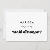 Schwarz-Weiß-Retro Werden Sie meine Trauzeugin sei Einladung (Vorderseite)