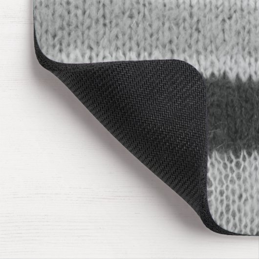 Schwarz-Weiß Retrostil gestrickt Mousepad (Ecke)