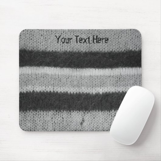Schwarz-Weiß Retrostil gestrickt Mousepad (Mit Mouse)