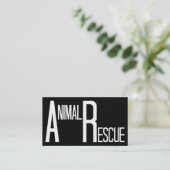 Schwarz-Weiß-Rettung von Tieren Visitenkarte (Stehend Vorderseite)