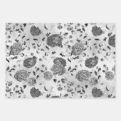 Schwarz-Weiß-Reverse Dahlias Blütenpflanze  Geschenkpapier Set (Vorderseite 2)