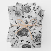 Schwarz-Weiß-Reverse Dahlias Blütenpflanze  Geschenkpapier Set (Beispiel)