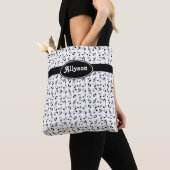 Schwarz-Weiß-Reversible Musiknote-Muster Tasche (Von Nahem)