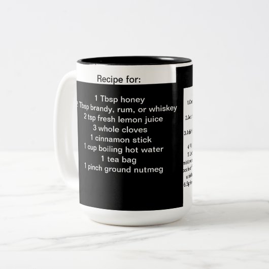 Schwarz-Weiß-Rezept Kaffeepause Tasse (Vorderseite Links)