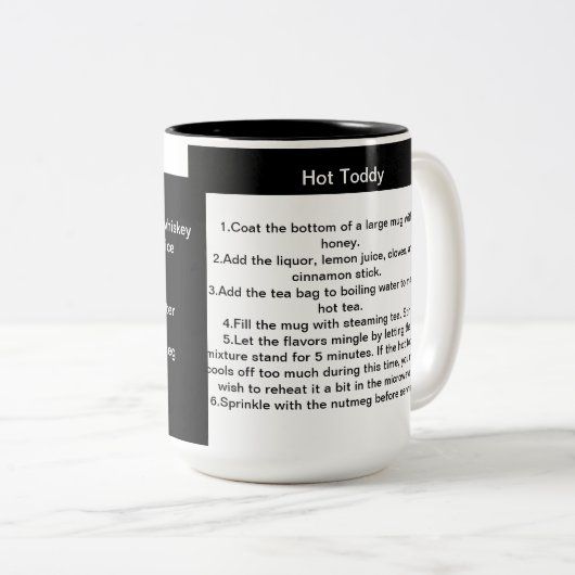 Schwarz-Weiß-Rezept Kaffeepause Tasse (VorderseiteRechts)