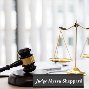 Schwarz-Weiß-Richter Schreibtischnamensplakette