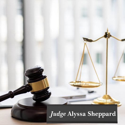 Schwarz-Weiß-Richter Schreibtischnamensplakette