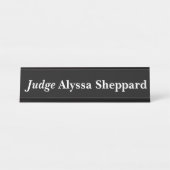 Schwarz-Weiß-Richter Schreibtischnamensplakette (Vorderseite )