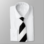 Schwarz-Weiß-Riesen-Diagonal Streifen Neck Tie Krawatte (Gebunden)
