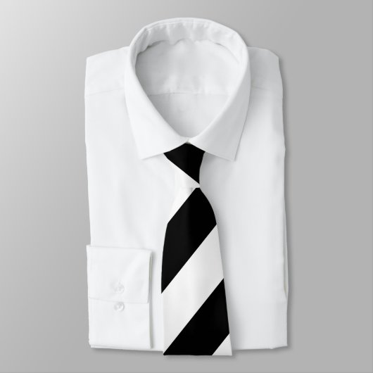 Schwarz-Weiß-Riesen-Diagonal Streifen Neck Tie Krawatte (Gebunden)