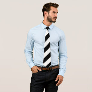 Schwarz-Weiß-Riesen-Diagonal Streifen Neck Tie Krawatte