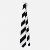 Schwarz-Weiß-Riesen-Diagonal Streifen Neck Tie Krawatte (Vorderseite)